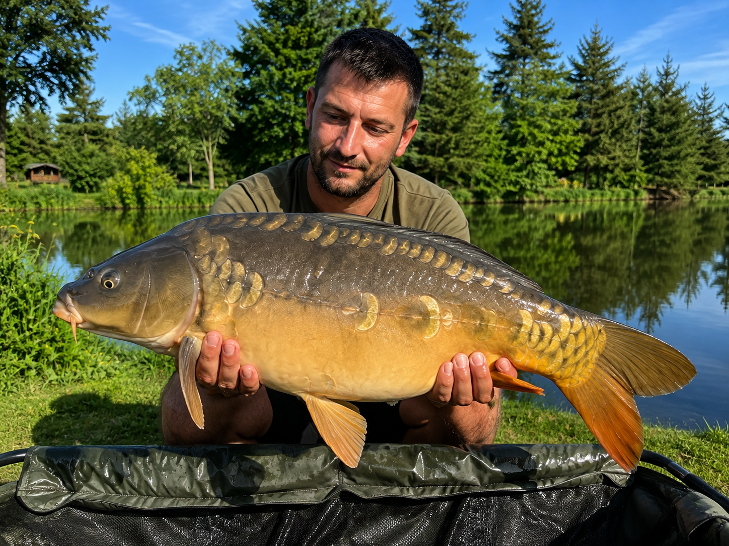 Mirror carp — a trophy catch